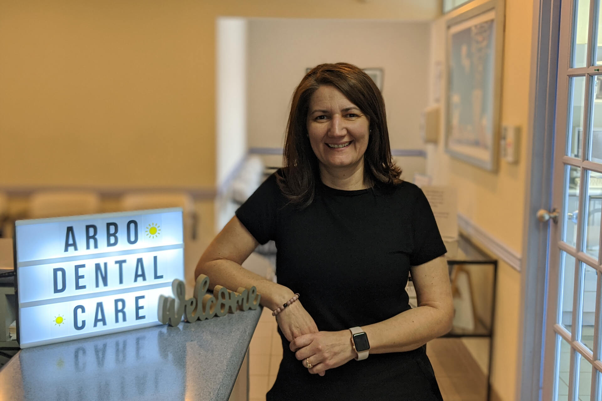 Christina, office manager at Arbo Dental Care in Bradford